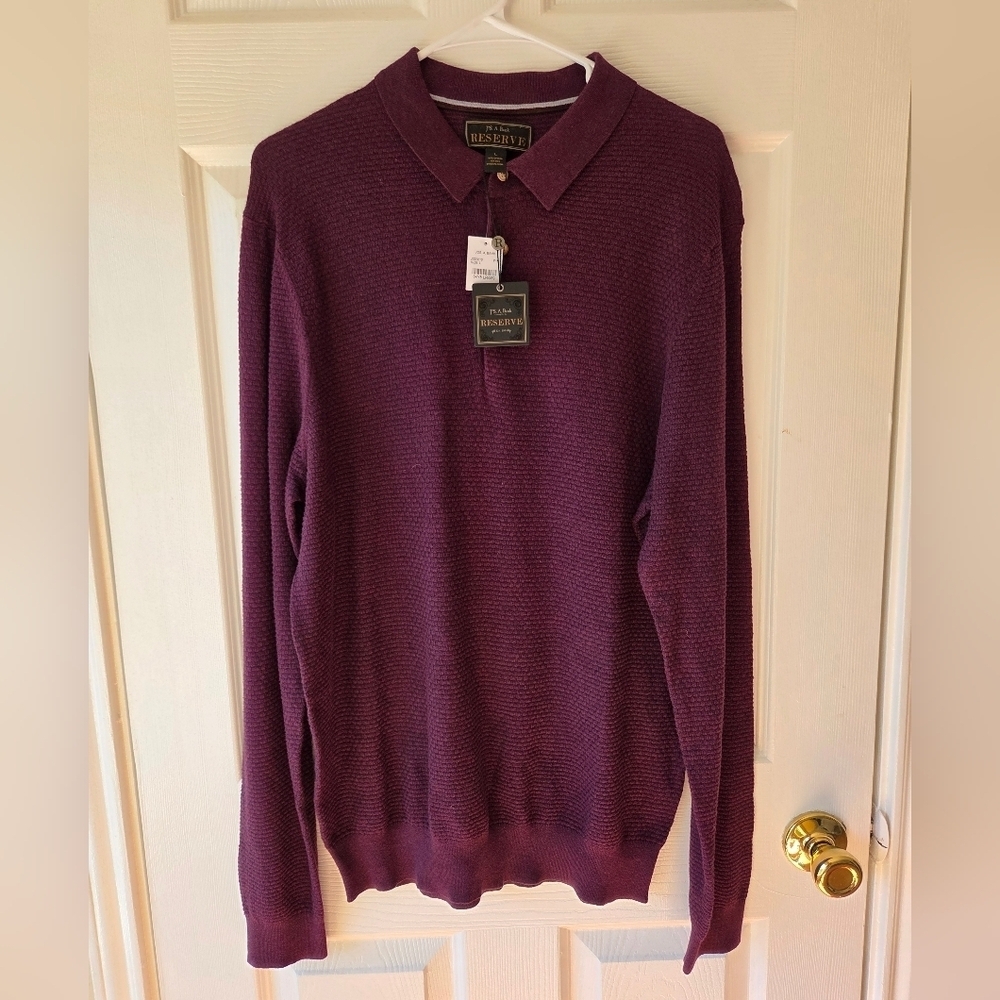 Jos A Bank Cotton Reserve Shirt L Silk NWT $130
